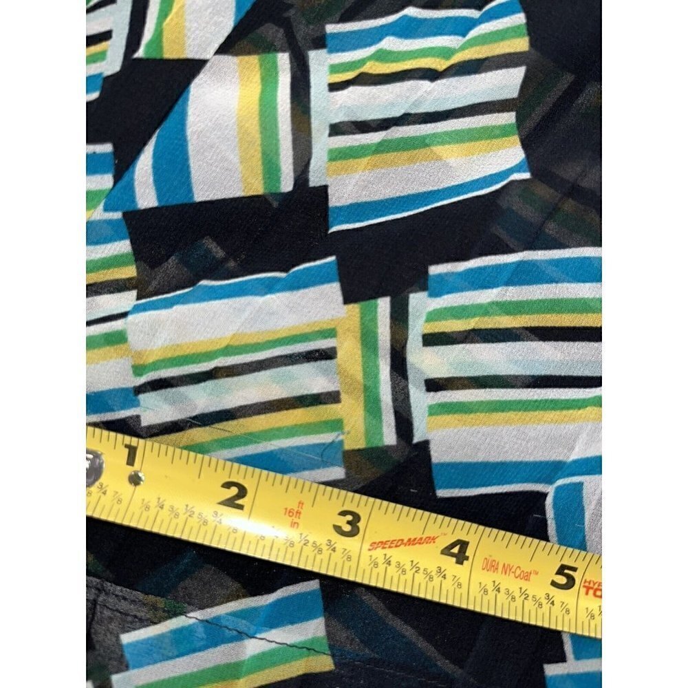 Banana Republic Women's Mini Pleated Lined Skirt 14 Multicolored Blue Geometric - Picture 7 of 7